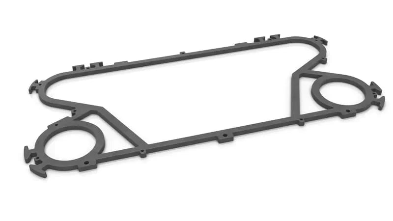 Line drawing of clip-on gasket for Alfa Laval plate heat exchanger – food-grade compatible spare part